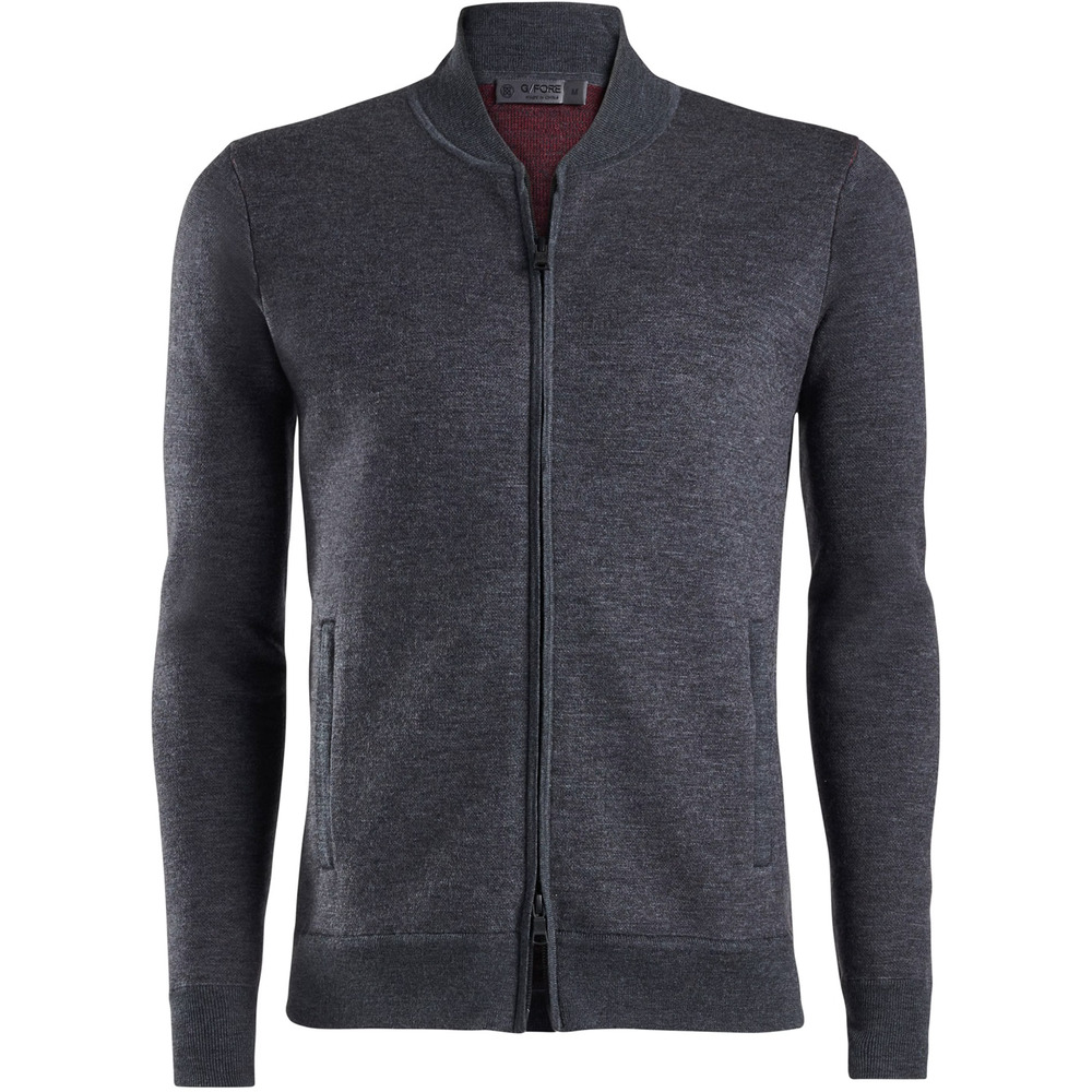 G/FORE Knit Bomber Jacket Golf 100% Wool | Charcoal Heather Grey Mens XL NEW